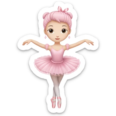 A coffee cup with arms and legs wearing a pink ballet tutu in a graceful dance pose sticker