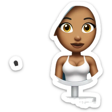 Nicki Minaj sitting at her vanity looking in the mirror sticker