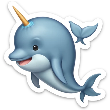 narwhal and monkey half body each part sticker