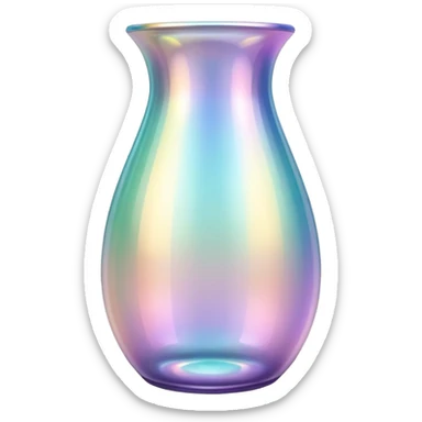 Sparkly glossy Pastel iridescent glass vase sticker