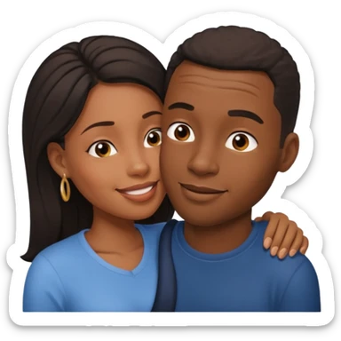 homme noire qui parle à l'oreille de la femme noire sticker