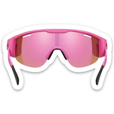 sporty pink shield visor sunglasses with robust thick frame, athletic design, substantial build, one-piece lens, sporty style sticker