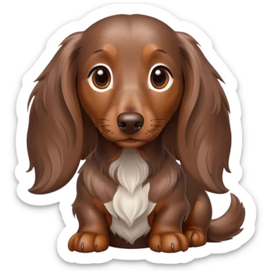Long hair chocolate dapple dachshund  sticker