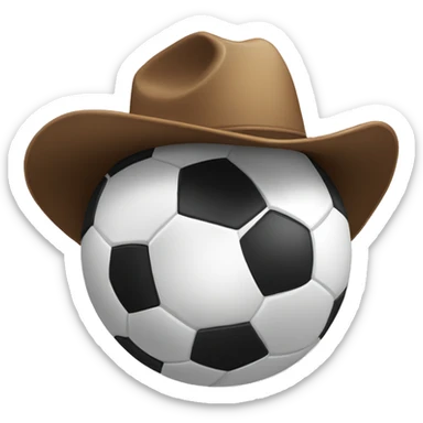 soccerball with cowboy hat sticker