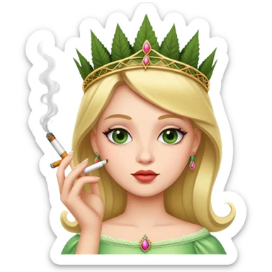 Princess smoking weed sticker