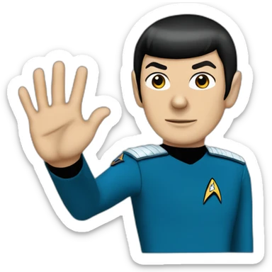 Spock with the Vulcan salute with Starfleet blue uniform (Star Trek) sticker