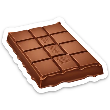 A partially unwrapped chocolate bar.

 sticker