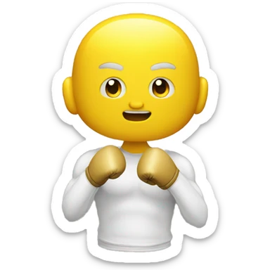 yellow man wearing boxing gloves sticker