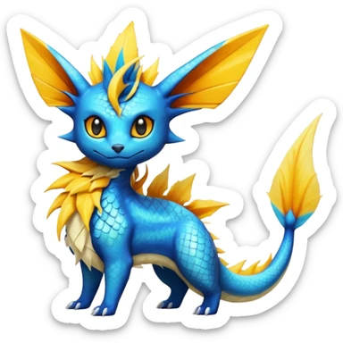 Salandit-Vaporeon-Jolteon-Flareon-Fakémon-hybrid-creature (full body)  sticker