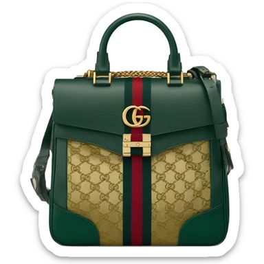 Hunter green and gold Gucci bag  sticker