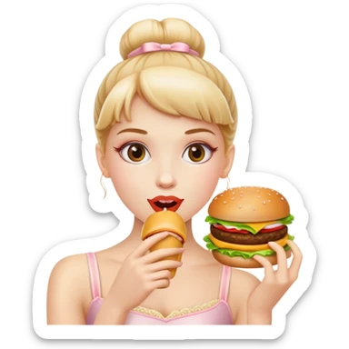 bailarina comiendo hamburguesa  sticker
