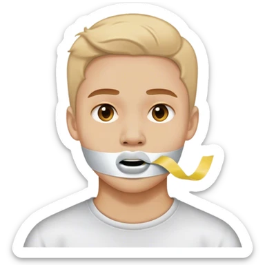 pessoa com fita adesiva na boca sticker