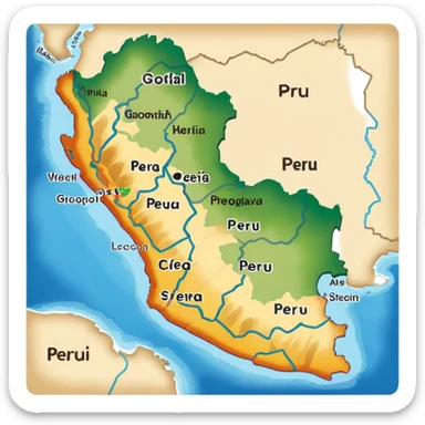 I want that you generate a correctly Peru map sticker