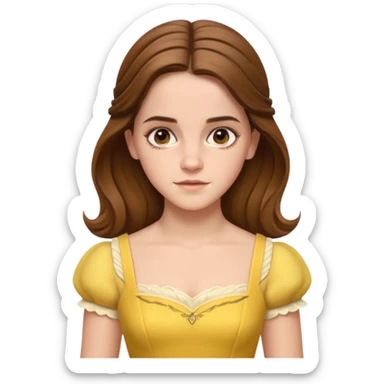 emma watson long hair as belle Cinematic Realistic sticker
