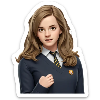 brown haired girl in uniform sticker