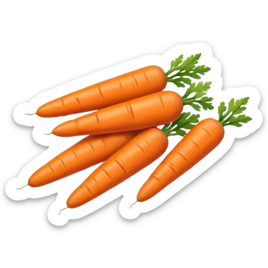 Mini carrot sticks, shaped like orange pill capsules sticker