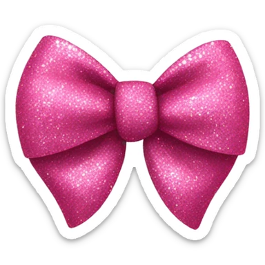 Pink glitter bow sticker