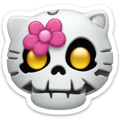Hello kitty skull emoji sticker