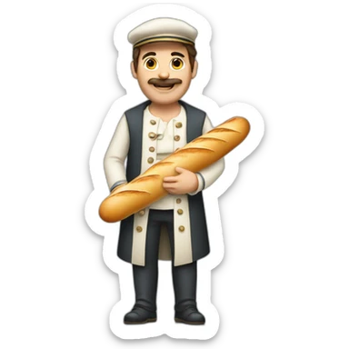 A French man with a baguette sticker