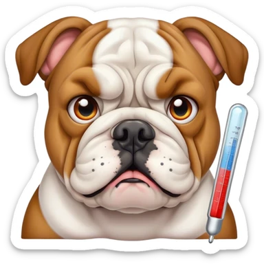 Bulldog with a thermometer  sticker