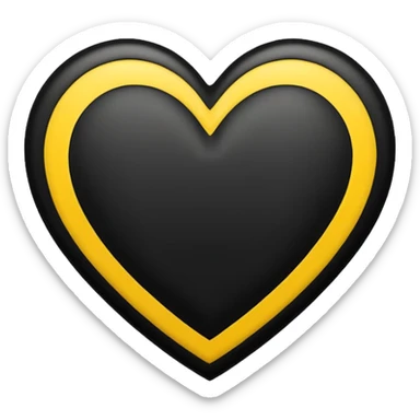 Black with vertical yellow stripe middle dashed inside black heart

 sticker