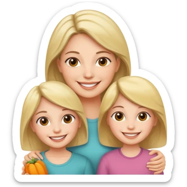 A mum and her two daughters sticker