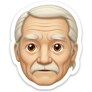 Old man with long white pony tail sticker