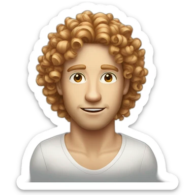 long hair red curly white dude sticker
