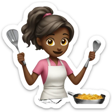 Girl cooking  sticker