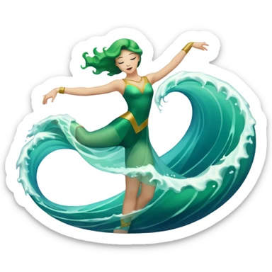 green wave dancer sticker