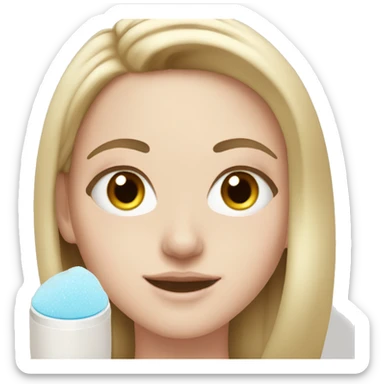 White girl doing skincare  sticker