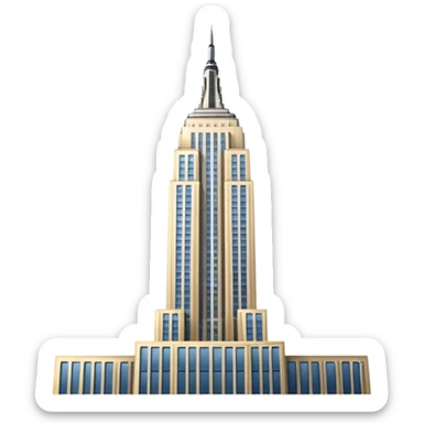 empire state building white background sticker