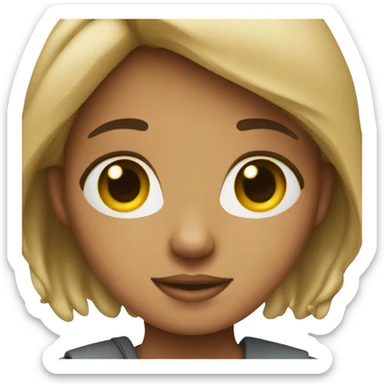 A girl work in MacBook  sticker