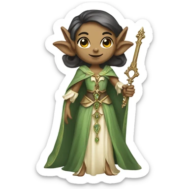 an elf woman login holding a big key sticker
