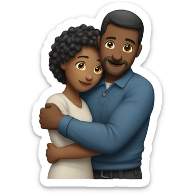 Man and woman hugging tight  sticker