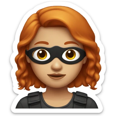 one eye patch redhead girl  sticker