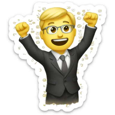 An escalating graphic, representing succes sticker