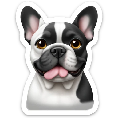 Gray white black mix French bulldog sticker