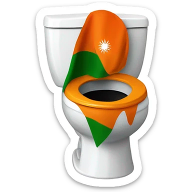 Skibidi toilet with an Indian flag sticker