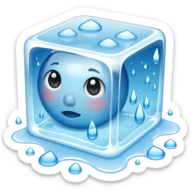 ice cube melting sticker