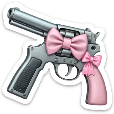 Gun with a light pink bow sticker