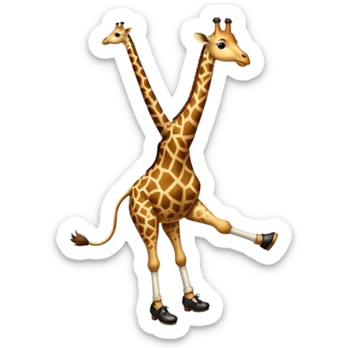 A giraffe tap dancing  sticker