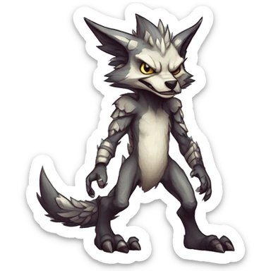 Cute Protogen-vernid-sergal-wickerbeast by griffsnuff & LiLaiRa & Falvie full body  sticker