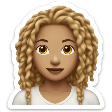 Light skinned girl long light brown locs sticker