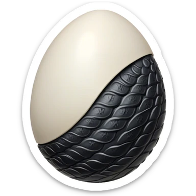 xenomorph egg with pale black intricate scale patterns color whhite black which is unfolding sticker