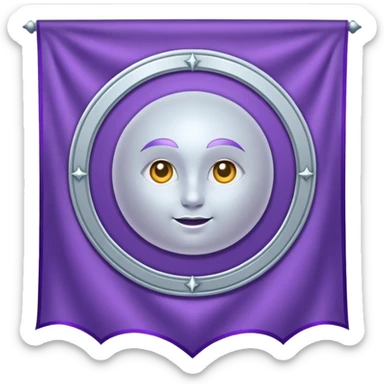 Moon Banner — silver cloth + violet trim,Royal Banner. sticker