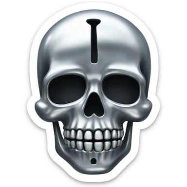 Chrome skeleton skull sticker