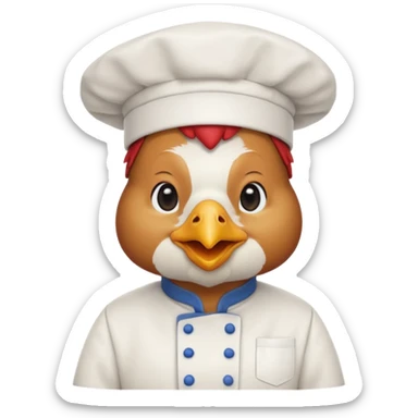 Ahora como una gallina con ropa de chef sticker