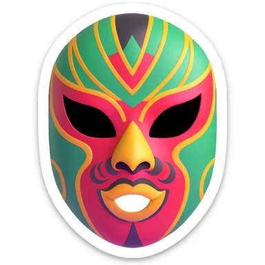Louisiana themed luchador mask with jazz and Creole elements sticker