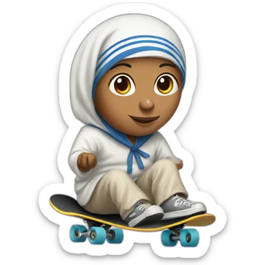Mother Theresa skateboarder sticker